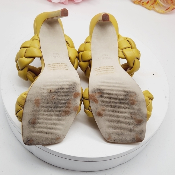 Steve Madden Kenley Citron Braided High Heel Sandals Slide-on Yellow Size 6.5 - Picture 15 of 16